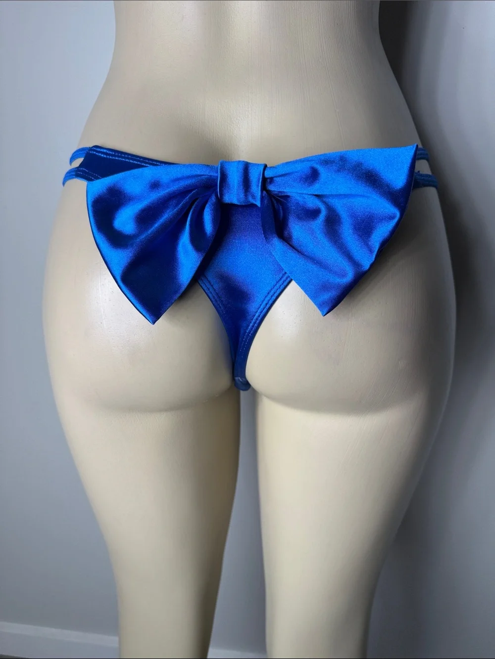 SHEIN Royal Blue Satin Bow Bikini Bottom NWOT